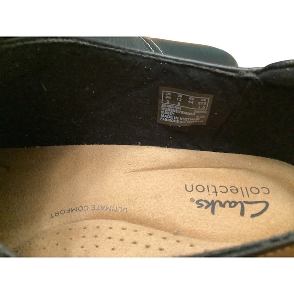 CLARKS COLLECTION ULTIMATE COMFORT WOMEN’S CORA BLACK LEATHER SHOES 12M NWOB - Picture 6 of 9